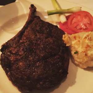 One of the best bone-in ribeyes anywhere in central Texas. III Forks on Cesar Chavez at Lavaca.