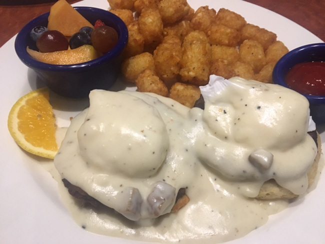 Cafe Blue Biscuits and Gravy Eggs Benedict
