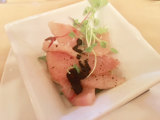 The Hamachi Crudo at Homespun Kitchen and Bar