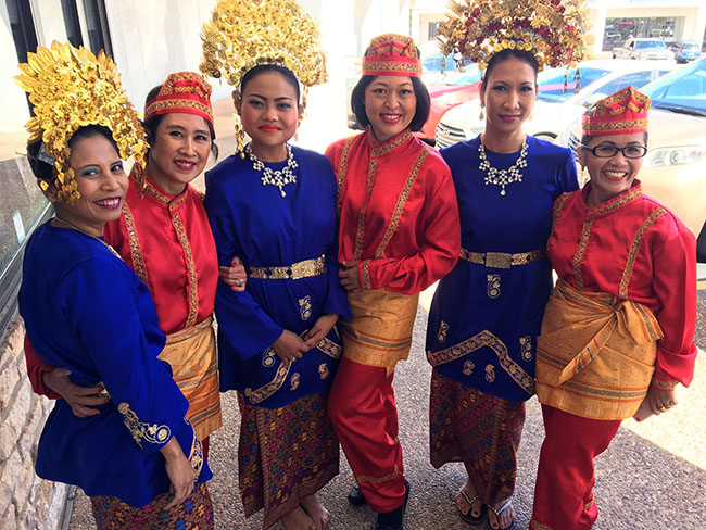 Traditional Indonesian folk dancers at EurAsia's grand opening celebration