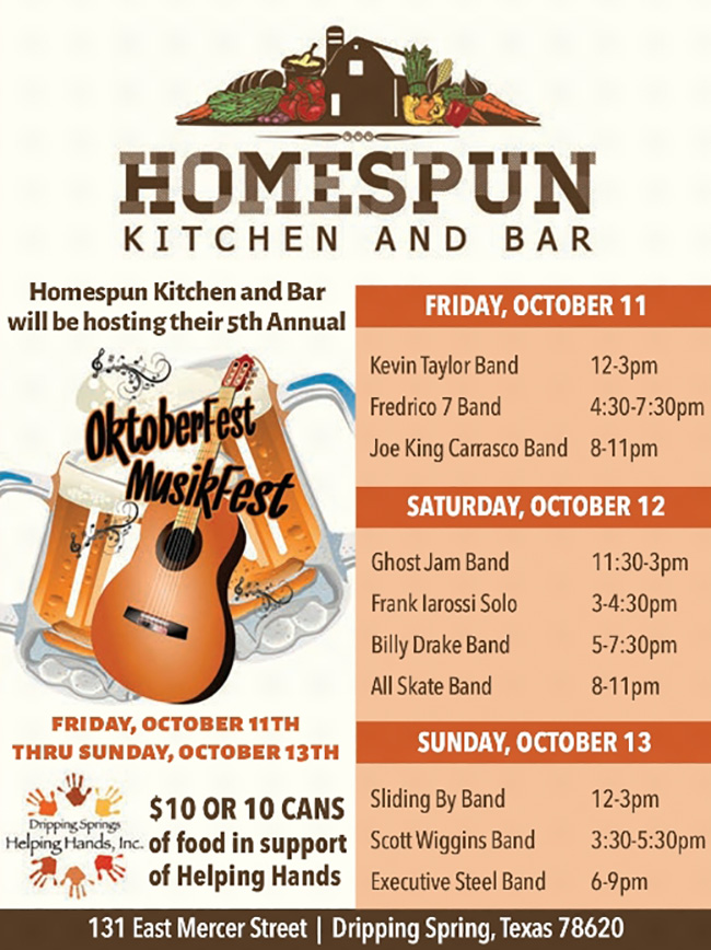 Homespun Kitche & Bar Oktoberfest Musikfest