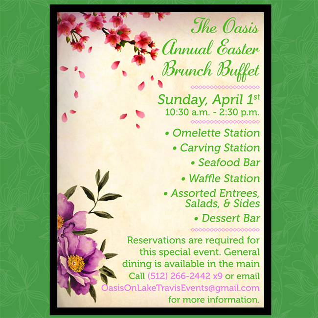 Oasis Easter Brunch 2018