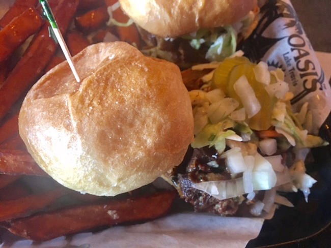 The Oasis restaurant Lake Travis Austin Texas Chicken and Pork Sliders