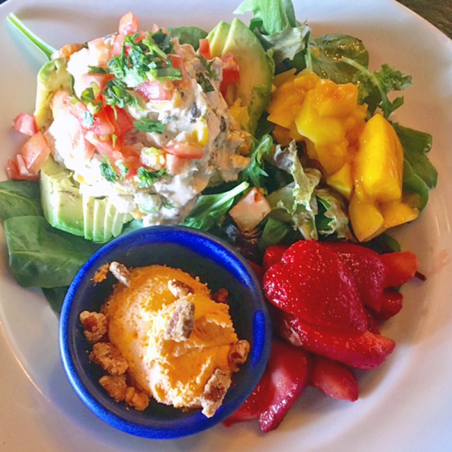 The Oasis restaurant Lake Travis Austin Texas Southwest Chicken Salad Stuffed Avocado